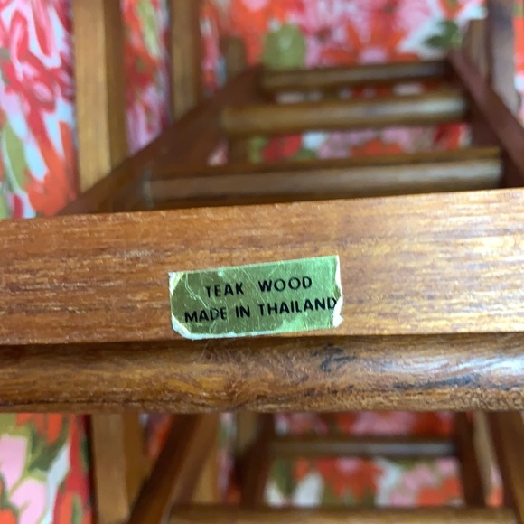 Vintage folding teakwood 6 bottle wine rack - Picture 3 of 6